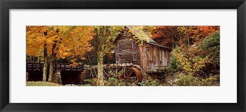 Framed Glade Creek Grist Mill, Babcock State Park, West Virginia, USA Print