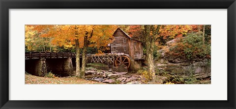 Framed Power station in a forest, Glade Creek Grist Mill, Babcock State Park, West Virginia, USA Print