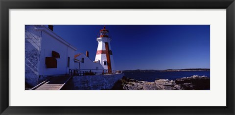 Framed Lighthouse on the coast, Head Harbour Light, Campobello Island, New Brunswick, Canada Print