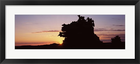 Framed Silhouette of cliffs at sunset, Fantasy Canyon, Uintah County, Utah, USA Print