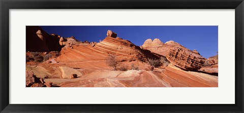 Framed Rock formations on an arid landscape, Coyote Butte, Vermillion Cliffs, Paria Canyon, Arizona, USA Print