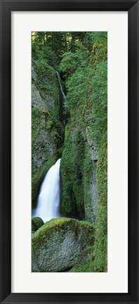 Framed Waterfall in a forest, Columbia River Gorge, Oregon, USA Print