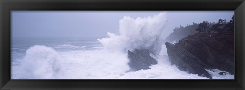 Framed Waves breaking on the coast, Shore Acres State Park, Oregon Print