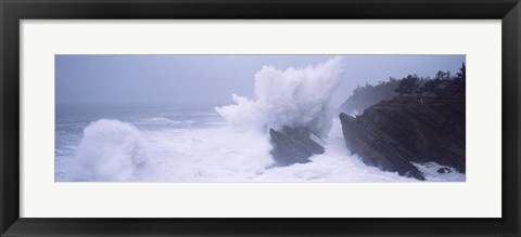 Framed Waves breaking on the coast, Shore Acres State Park, Oregon Print