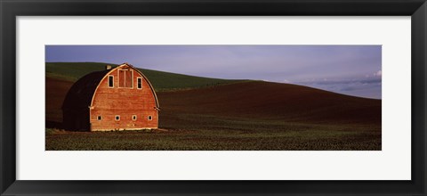 Framed Red Barn in a Field, Palouse, Washington State Print