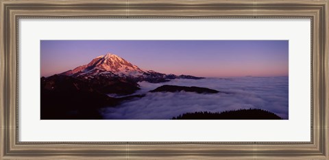 Framed Sea of clouds with mountains in the background, Mt Rainier, Pierce County, Washington State, USA Print