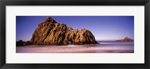 Framed Rock formation on the beach, one hour exposure, Pfeiffer Beach, Big Sur, California Print