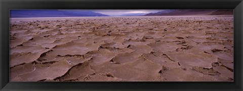 Framed Textured salt flats, Death Valley National Park, California, USA Print