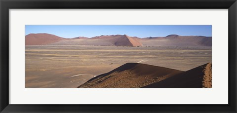 Framed Sand dunes, Namib Desert, Namibia Print