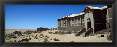 Framed Abandoned hospital in a mining town, Kolmanskop, Namib desert, Karas Region, Namibia Print