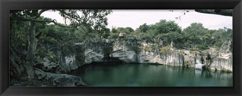 Framed Lake between Etosha and Tsumeb, Lake Otjikoto, Namibia Print