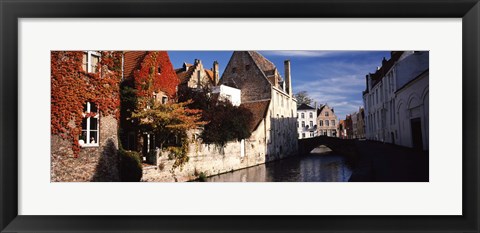 Framed Houses along a channel, Bruges, West Flanders, Flemish Region, Belgium Print