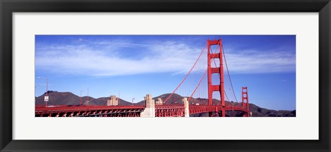 Framed Red suspension bridge, Golden Gate Bridge, San Francisco Bay, San Francisco, California, USA Print