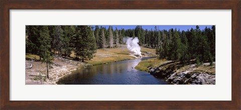 Framed Geothermal vent on a riverbank, Yellowstone National Park, Wyoming, USA Print