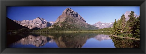 Framed Swiftcurrent Lake,US Glacier National Park, Montana, USA Print