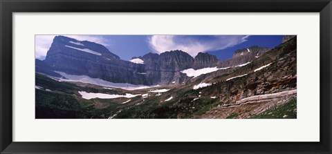 Framed Snow on mountain range, US Glacier National Park, Montana, USA Print