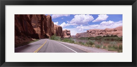 Framed Highway along rock formations, Utah State Route 279, Utah, USA Print