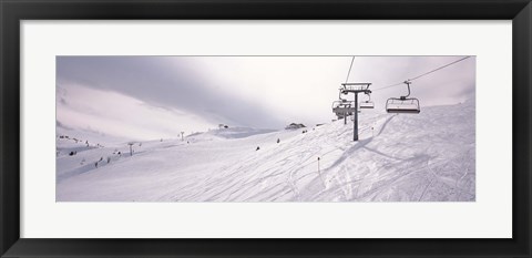 Framed Ski lifts in a ski resort, Kitzbuhel Alps, Wildschonau, Kufstein, Tyrol, Austria Print