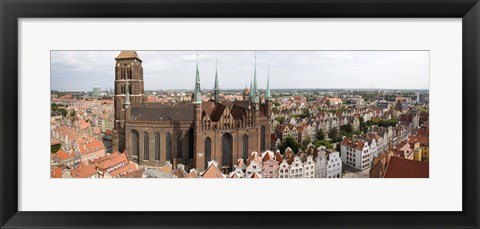 Framed Cathedral in a city, St. Mary&#39;s Church, Gdansk, Pomeranian Voivodeship, Poland Print