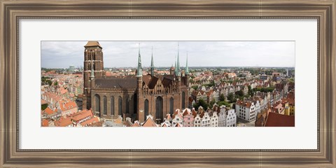 Framed Cathedral in a city, St. Mary&#39;s Church, Gdansk, Pomeranian Voivodeship, Poland Print