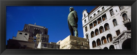 Framed Statue of Jan Hendrik Hofmeyr at a town square, Church Square, Cape Town, Western Cape Province, South Africa Print