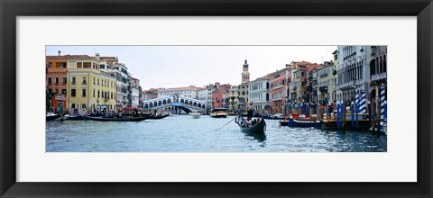 Framed Buildings at the waterfront, Rialto Bridge, Grand Canal, Venice, Veneto, Italy Print