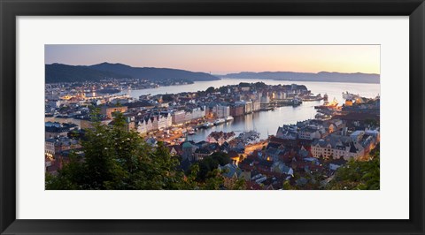 Framed Buildings in a city, Bergen, Hordaland County, Norway Print