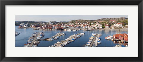 Framed Boats at a harbor, Skarhamn, Tjorn, Bohuslan, Vastra Gotaland County, Sweden Print