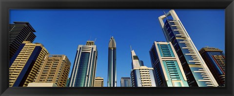 Framed Low angle view of buildings, Dubai, United Arab Emirates 2010 Print