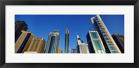 Framed Low angle view of buildings, Dubai, United Arab Emirates 2010 Print