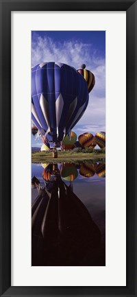 Framed Big Blue Balloon, Hot Air Balloon Rodeo, Steamboat Springs, Routt County, Colorado, USA Print