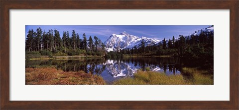 Framed Mt Shuksan, Picture Lake, North Cascades National Park, Washington State, USA Print