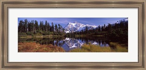 Framed Mt Shuksan, Picture Lake, North Cascades National Park, Washington State, USA Print