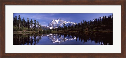 Framed Mt Shuksan Reflection at Picture Lake, North Cascades National Park Print