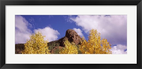 Framed Clouds above aspen trees in autumn, Colorado Print