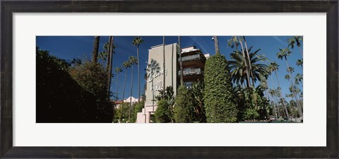 Framed Trees in front of a hotel, Beverly Hills Hotel, Beverly Hills, Los Angeles County, California, USA Print