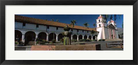 Framed Fountain at a church, Mission Santa Barbara, Santa Barbara, California, USA Print