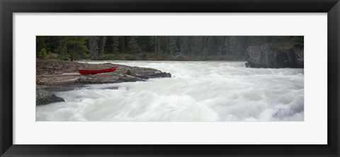 Framed River flowing in a forest, Kicking Horse River, Yoho National Park, British Columbia, Canada Print