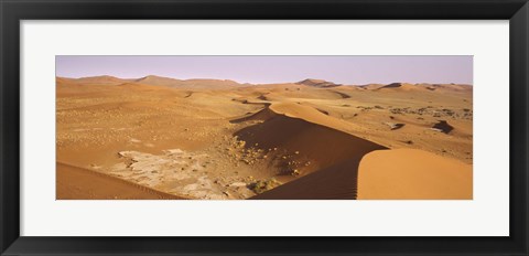 Framed Sand dunes in a desert, Namib-Naukluft National Park, Namibia Print