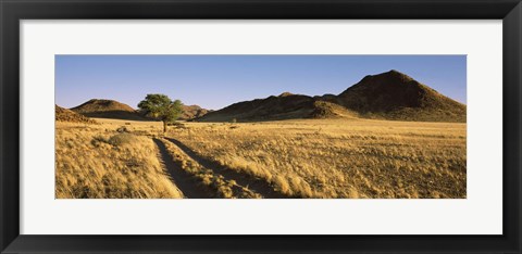 Framed Trails passing through a desert, Namibia Print