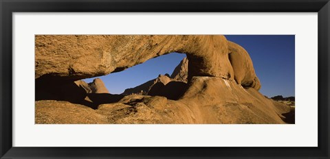 Framed Natural arch on a mountain, Spitzkoppe, Namib Desert, Namibia Print