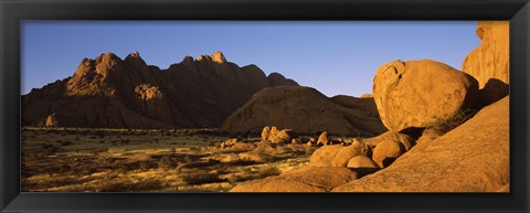 Framed Rock formations in a desert, Spitzkoppe, Namib Desert, Namibia Print