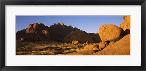 Framed Rock formations in a desert, Spitzkoppe, Namib Desert, Namibia Print