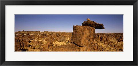 Framed Rocks at Devil&#39;s Playground, Namibia Print