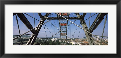 Framed Ferris wheel frame, Prater Park, Vienna, Austria Print