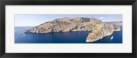 Framed Island in the sea, Punta Campanella, Bay of Ieranto, Capri, Naples, Campania, Italy Print