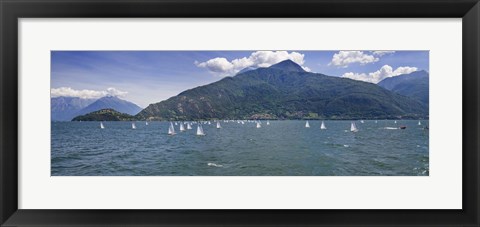 Framed Sailboats in the lake, Lake Como, Como, Lombardy, Italy Print