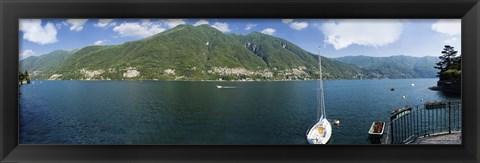 Framed Sailboat in a lake, Lake Como, Como, Lombardy, Italy Print