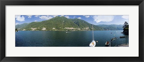 Framed Sailboat in a lake, Lake Como, Como, Lombardy, Italy Print