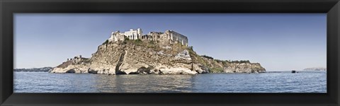 Framed Castle on an island, Castello Aragonese, Ischia Island, Procida, Campania, Italy Print